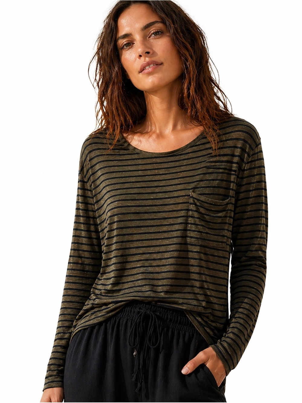 ✨ VINCE Soft Draped Striped Tee | Anthropologie Aritzia Vibe | Effortless Luxe